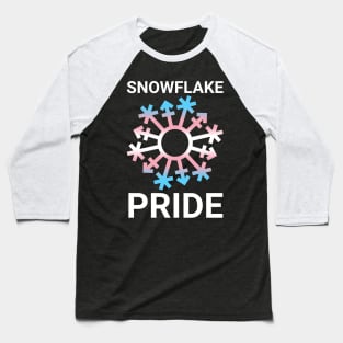 Snowflake Pride - trans flag colors Baseball T-Shirt